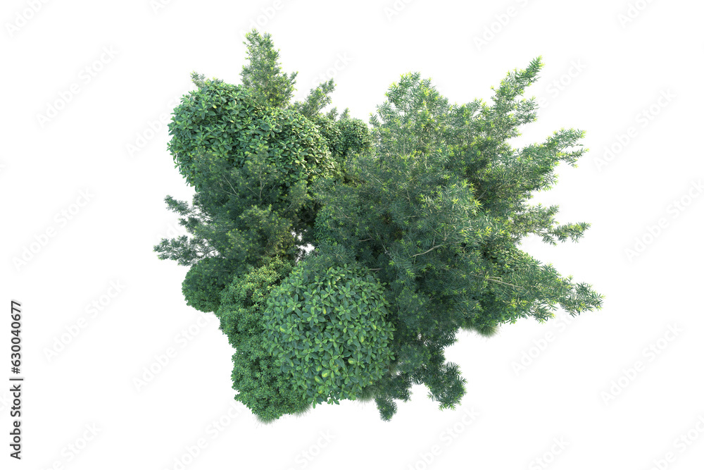 Green landscape isolated on transparent background. 3d rendering - illustration Green landscape isolated on transparent background. 3d rendering - illustration