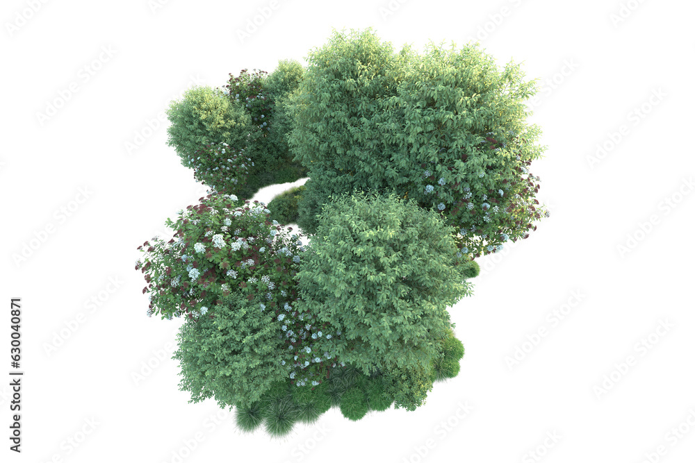 Obraz premium Green landscape isolated on transparent background. 3d rendering - illustration