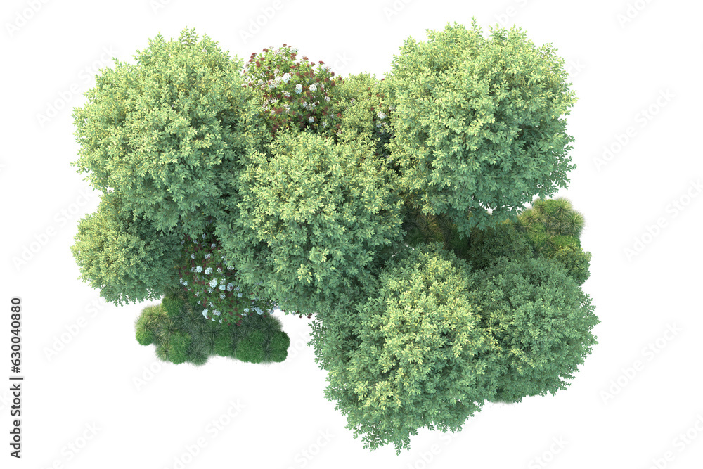 Green landscape isolated on transparent background. 3d rendering - illustration Green landscape isolated on transparent background. 3d rendering - illustration