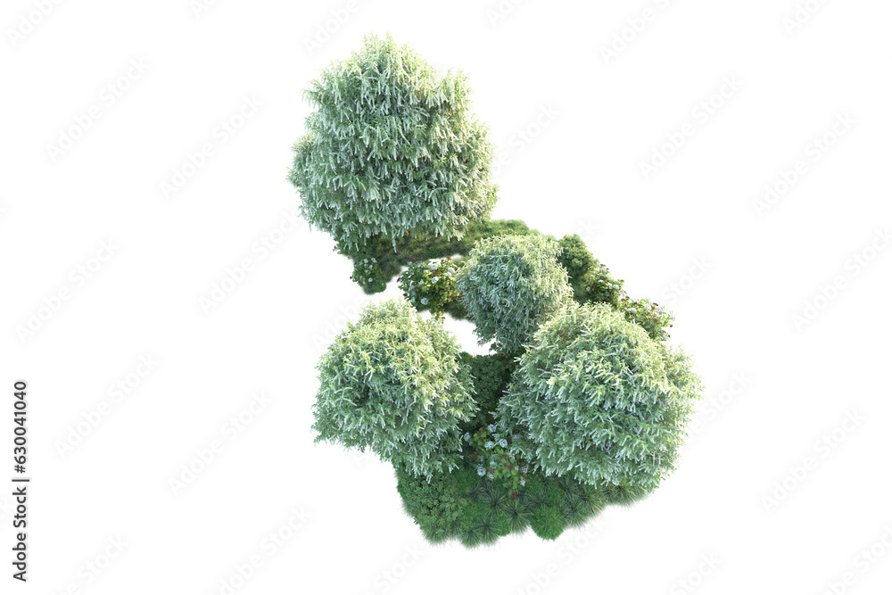 Green landscape isolated on transparent background. 3d rendering - illustration Green landscape isolated on transparent background. 3d rendering - illustration