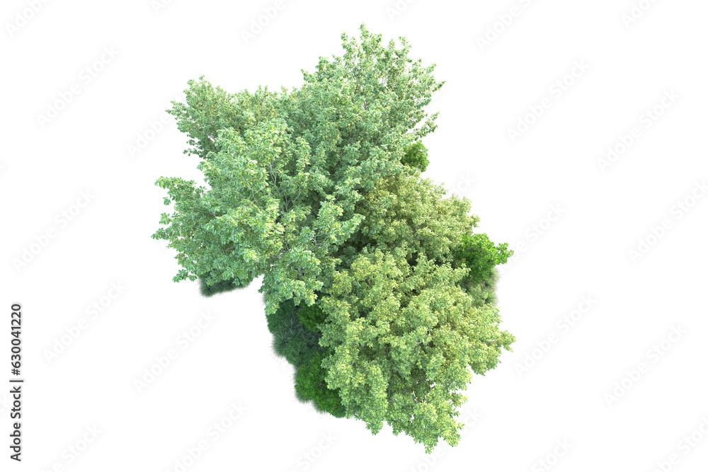 Green landscape isolated on transparent background. 3d rendering - illustration Green landscape isolated on transparent background. 3d rendering - illustration