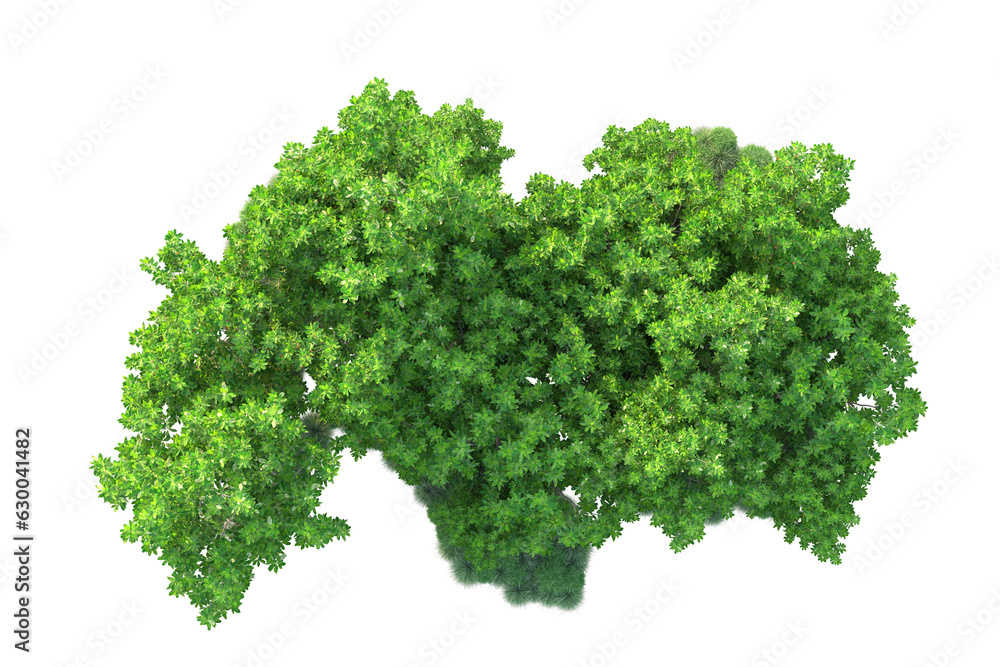 Green landscape isolated on transparent background. 3d rendering - illustration Green landscape isolated on transparent background. 3d rendering - illustration