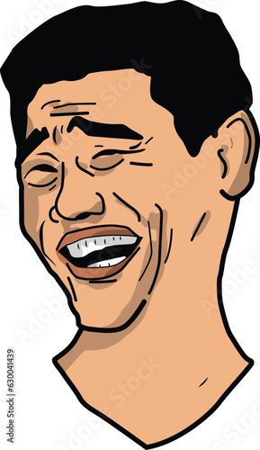 man with laughing face vector 