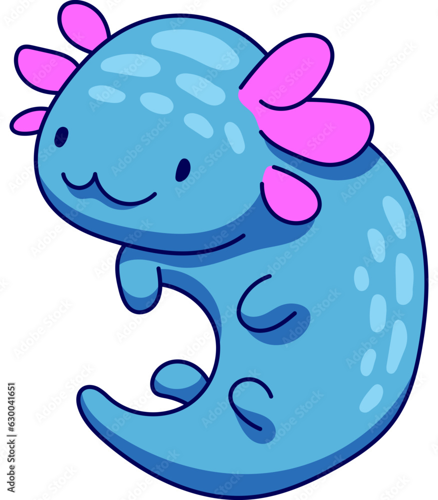 Axolotl Cute Kawaii Character Stock Vector | Adobe Stock