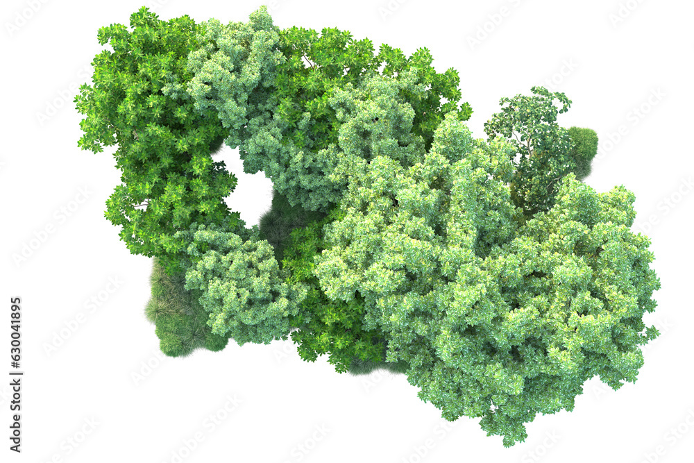 Green landscape isolated on transparent background. 3d rendering - illustration Green landscape isolated on transparent background. 3d rendering - illustration