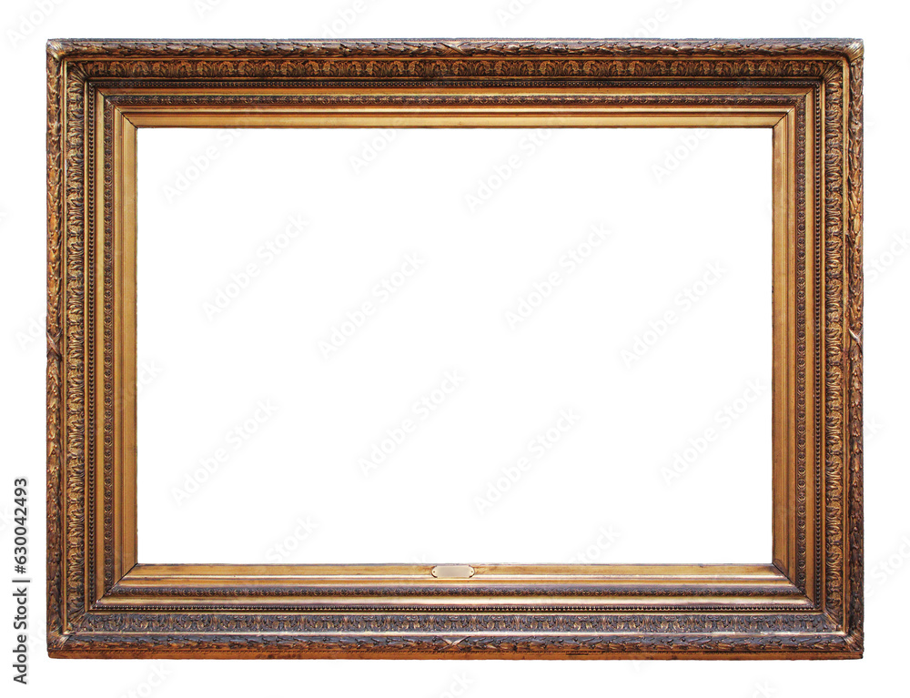 Antique picture frame on a transparent background, in PNG format. Antique picture frame on a transparent background, in PNG format.