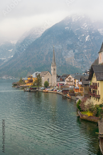 Various photos taken from the streets of the Austrian fairy tale village Hallstatt