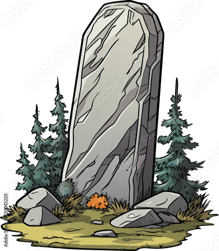 vector old cemetery, gravestone and headstone. RIP tombstone vector illustration on white background.