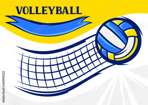 Background with volleyball items. Sport club illustration.