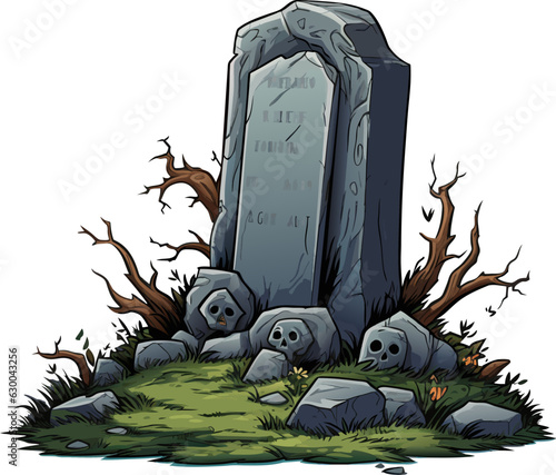 Fotografia vector old cemetery, gravestone and headstone
