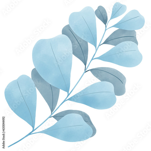 beautiful leaf flower hand draw watercolour element decoration