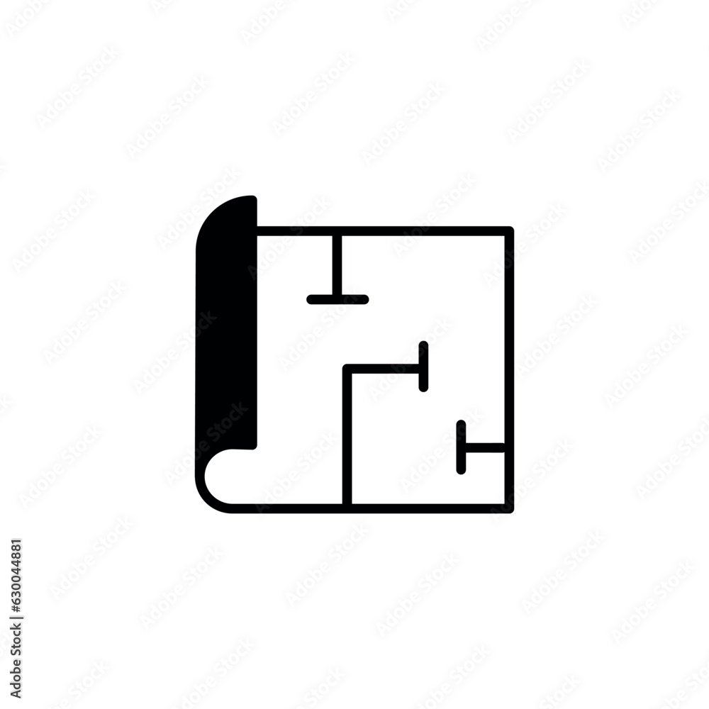 Floor Plan icon design with white background stock illustration Floor Plan icon design with white background stock illustration