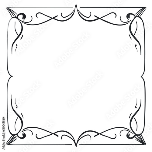 pure white background border shut Gothic Gothic thin line delicately vector illustration doodle line art