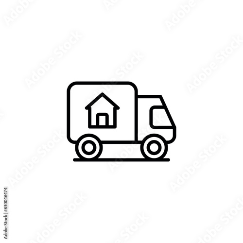 Moving Truck icon design with white background stock illustration
