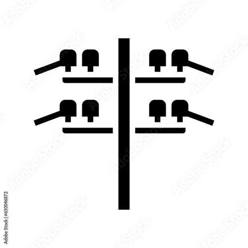electric utility pole electrical engineer glyph icon vector. electric utility pole electrical engineer sign. isolated symbol illustration