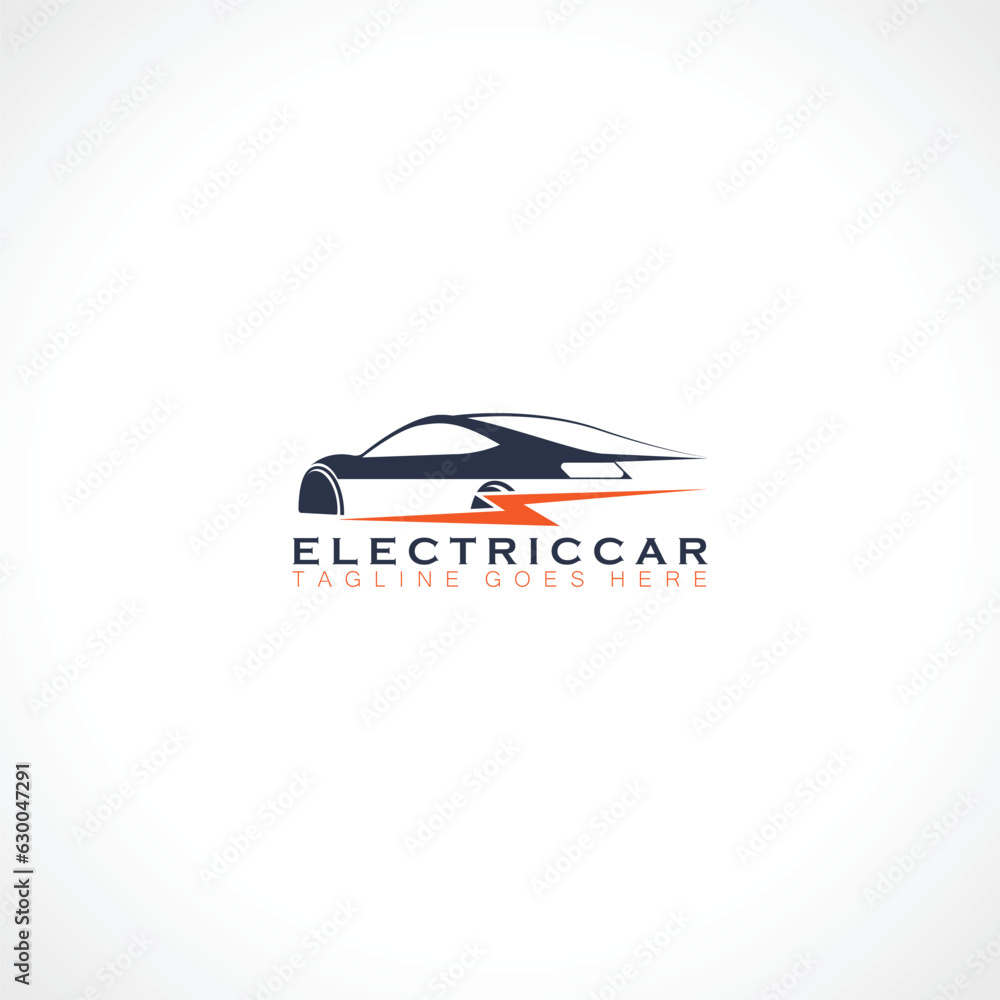Electric Car Logo Template Silhouette Vector illustration eps.10