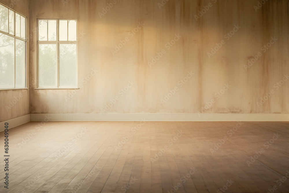 Fototapeta premium Empty room in abandoned house in natural light