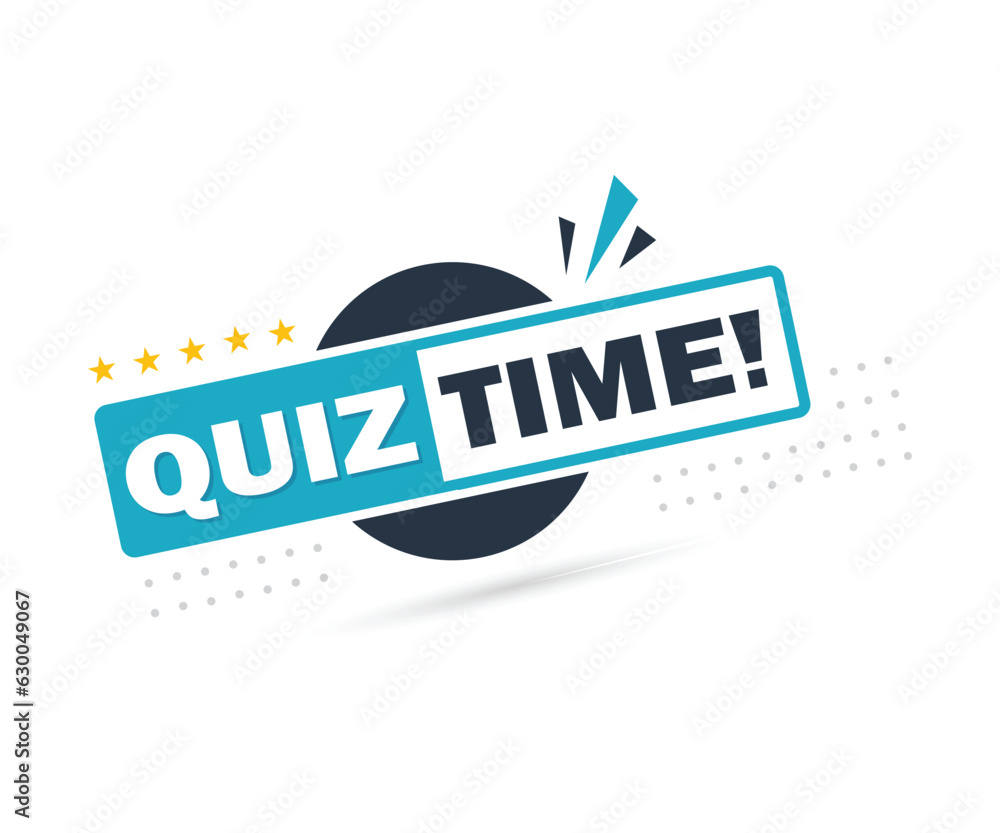 Quiz logo. Quiz time label with question mark. Quiz emblem for business