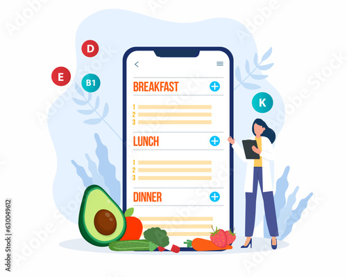 Female nutritionist doctor or dietitian consultation Healthcare Nutrition via online Healthy food and Diet planning concept