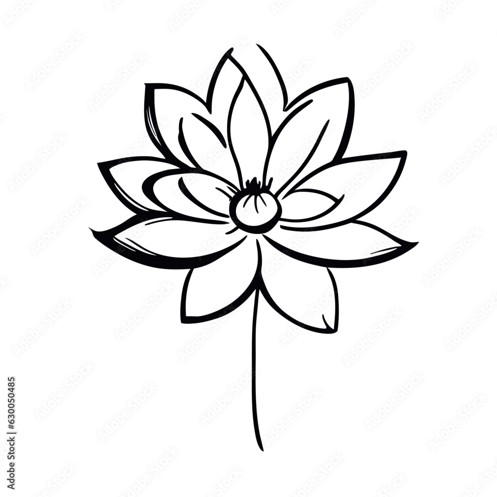 flowar vector illustration doodle line art