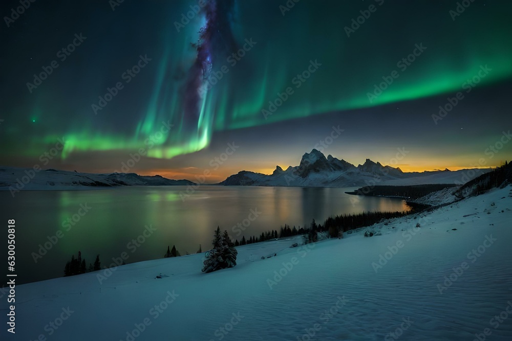 sunset over the lake
aurora borealis