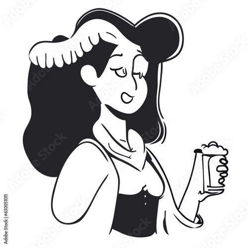 bavarian dirndl vector illustration doodle line art