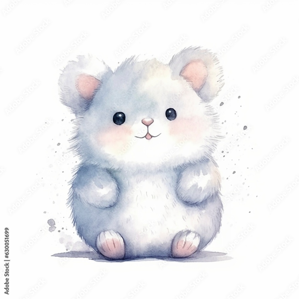 Cute kawaii animal cartoon character isolated on white background