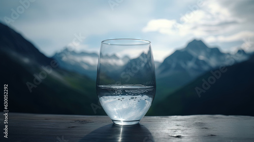 glass of water with ice created with generative ai