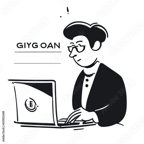 intellectual property law office named Eyal Gonen vector illustration doodle line art