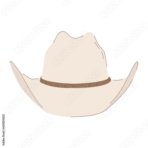 Cute cartoon style cowboy hat. Flat vector illustration.