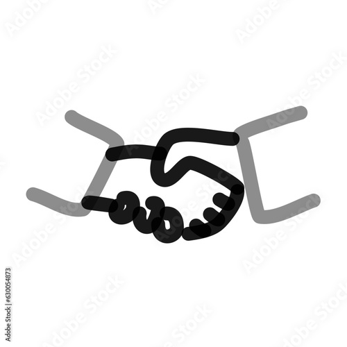 handshake, simple line art doodle