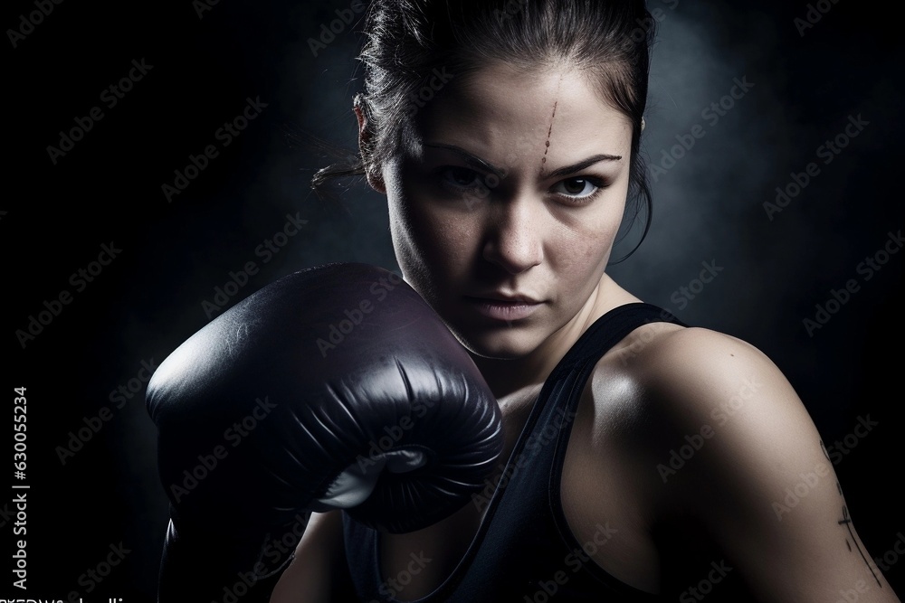 woman with boxing gloves