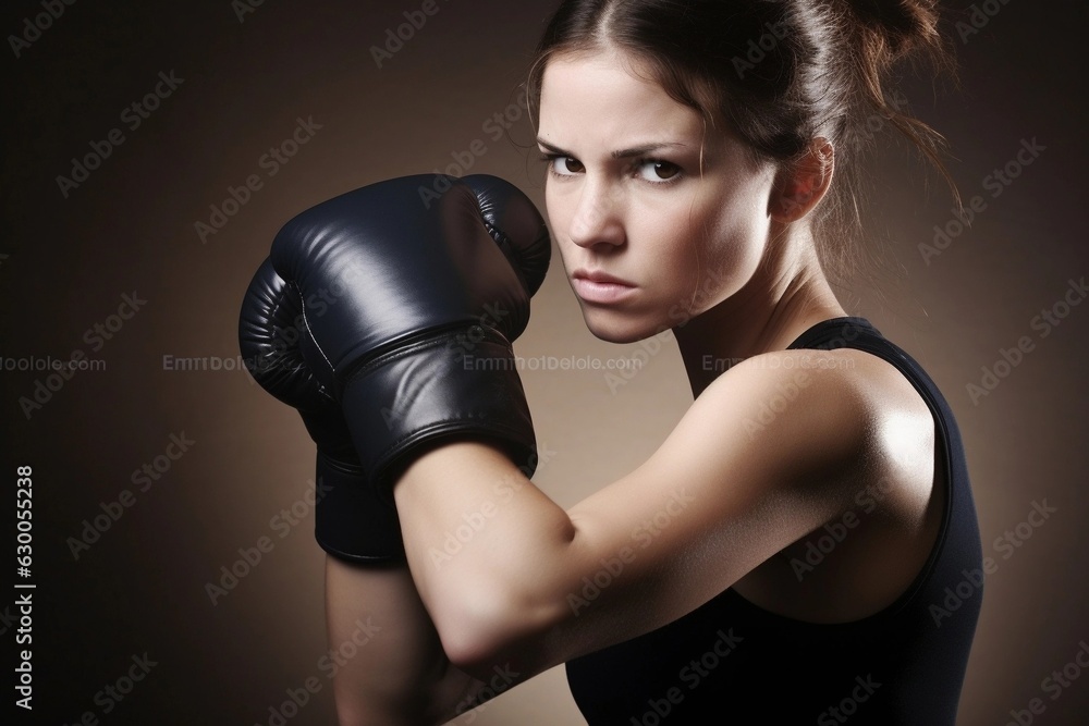woman with boxing gloves