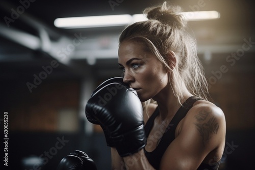 woman with boxing gloves