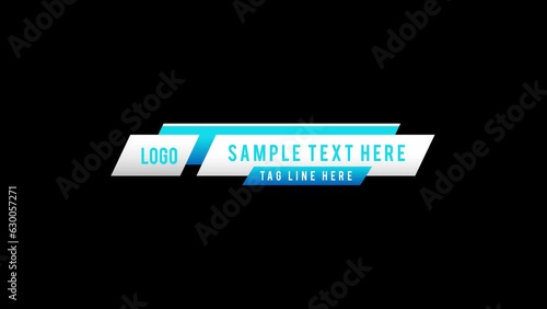 Gradient colored lower third animation with green screen full Hd video.