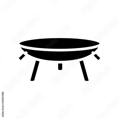 foldable fire pit glamping glyph icon vector. foldable fire pit glamping sign. isolated symbol illustration