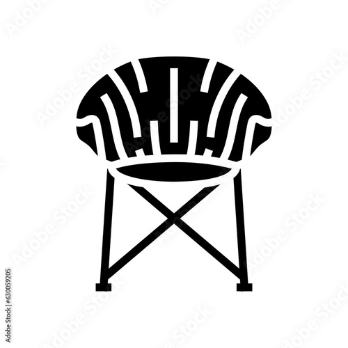 camping chair glamping glyph icon vector. camping chair glamping sign. isolated symbol illustration
