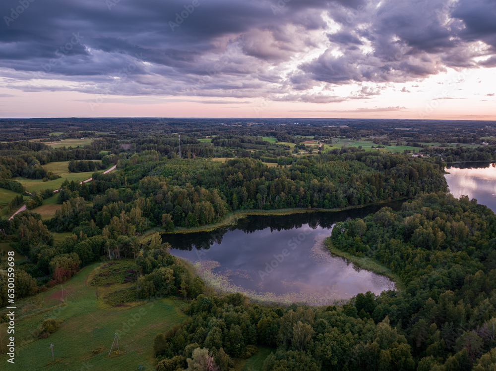 Fototapeta premium Next to Jazinks lake.Landscape, Latvia, in the countryside of Latgale.