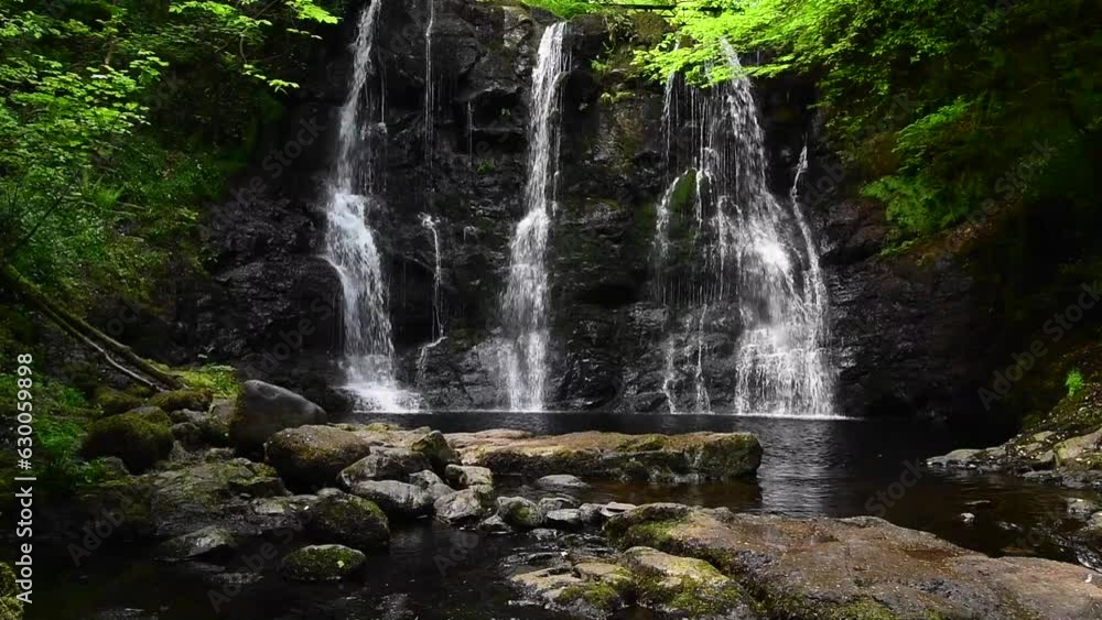 A view of the Ess-Na-Crub Waterfall in the Glenariff Nature Reserve A view of the Ess-Na-Crub Waterfall in the Glenariff Nature Reserve