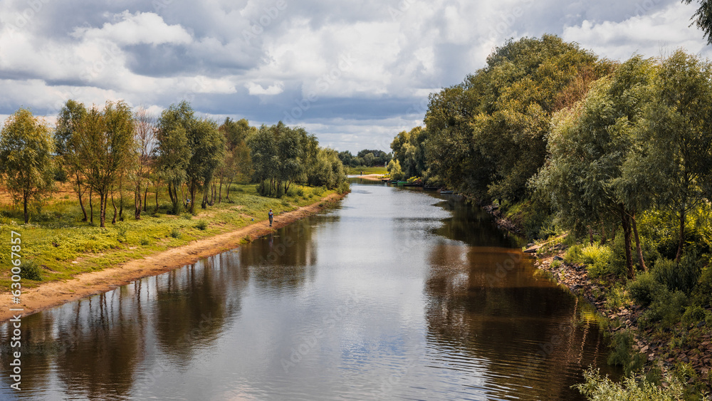 The oxbows of the Pripyat River in Belarusian Polissya. Photograph of rabaks in the city of Turov. Belarus The oxbows of the Pripyat River in Belarusian Polissya. Photograph of rabaks in the city of Turov. Belarus