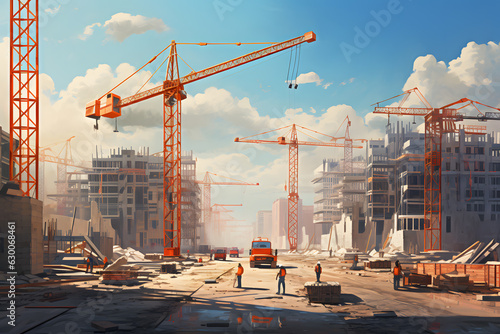 workers in the construction site vectors illustrator ai generated labor dar