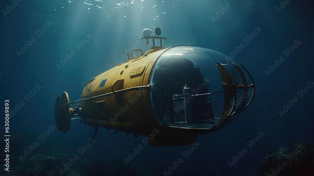 submarine under water created with generative ai submarine under water created with generative ai