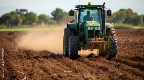 Fotografie, Obraz Tractor in a farmer's field.