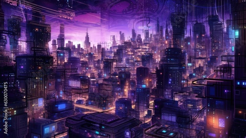 Futuristic cityscape.