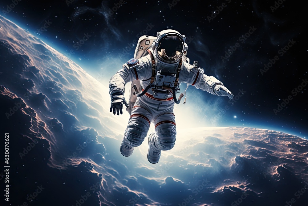 Astronaut floating in space, Cryptocurrency, Colorful Astronaut