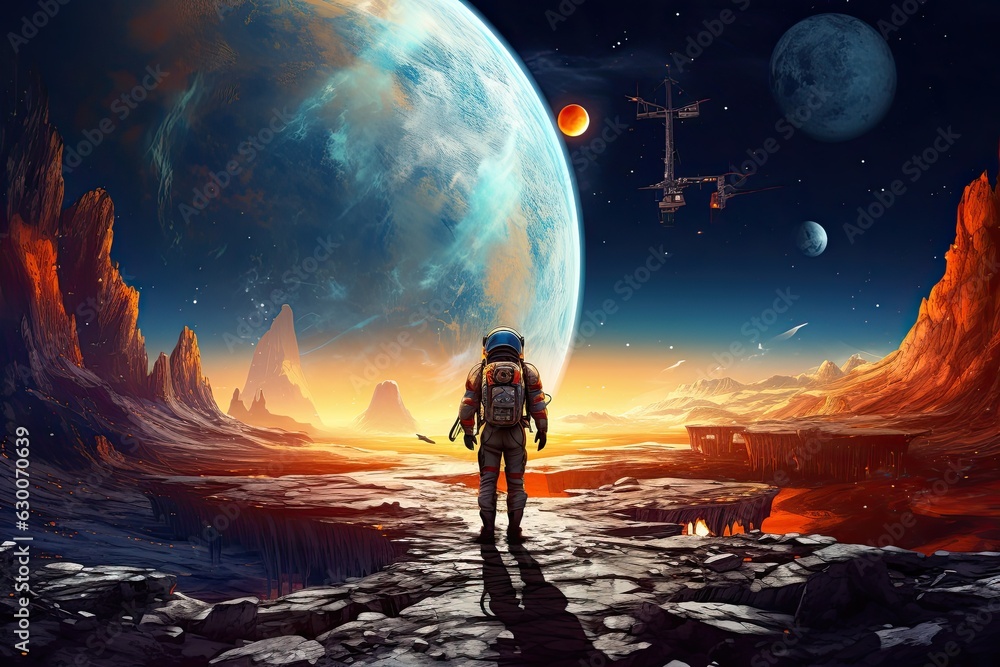 Astronaut floating in space, Cryptocurrency, Colorful Astronaut Astronaut floating in space, Cryptocurrency, Colorful Astronaut