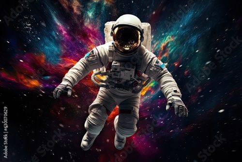 Astronaut floating in space, Cryptocurrency, Colorful Astronaut