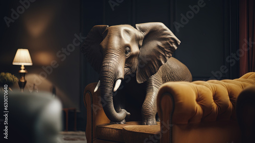 elephant in the interior created with generative ai