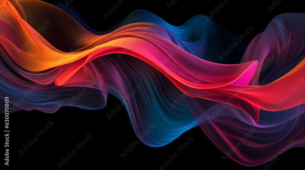 Abstract 3d colorful background with waves. Generative AI Abstract 3d colorful background with waves. Generative AI