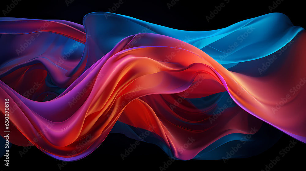 Abstract 3d colorful background with waves. Generative AI Abstract 3d colorful background with waves. Generative AI